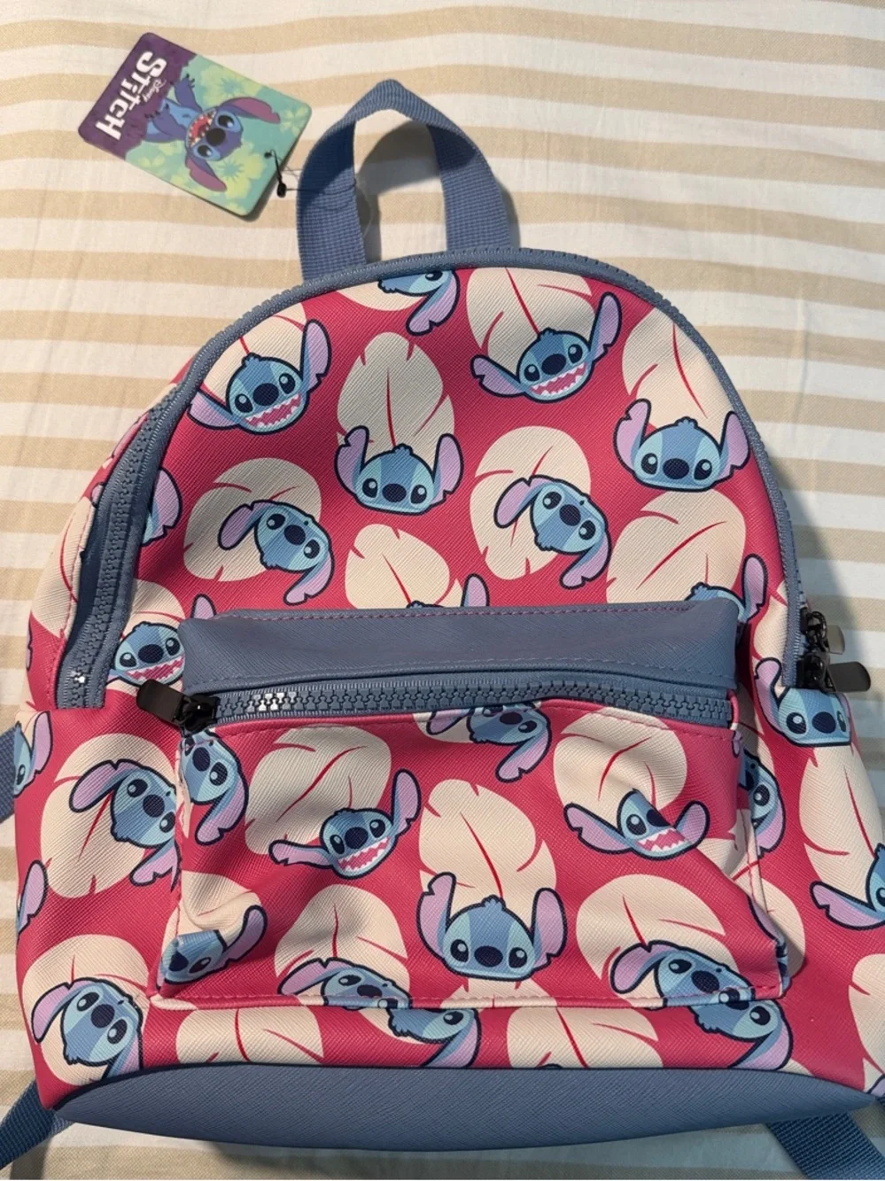 Disney Pink and Blue Stitch Kids Mini Backpack